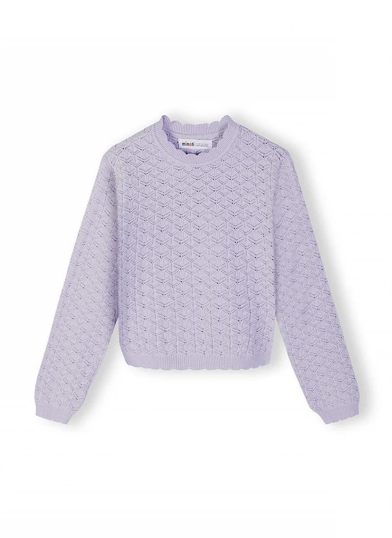 مينوتي girls knitted lilac jumper viscose blend long sleeve 3 to 15 years